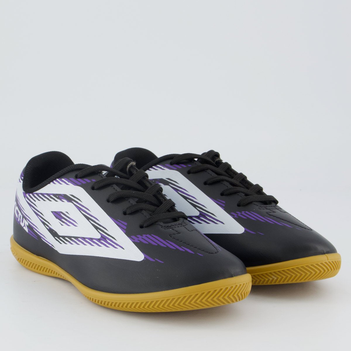 Chuteira Umbro Invictus Futsal Juvenil Preto e Roxo Preto 2
