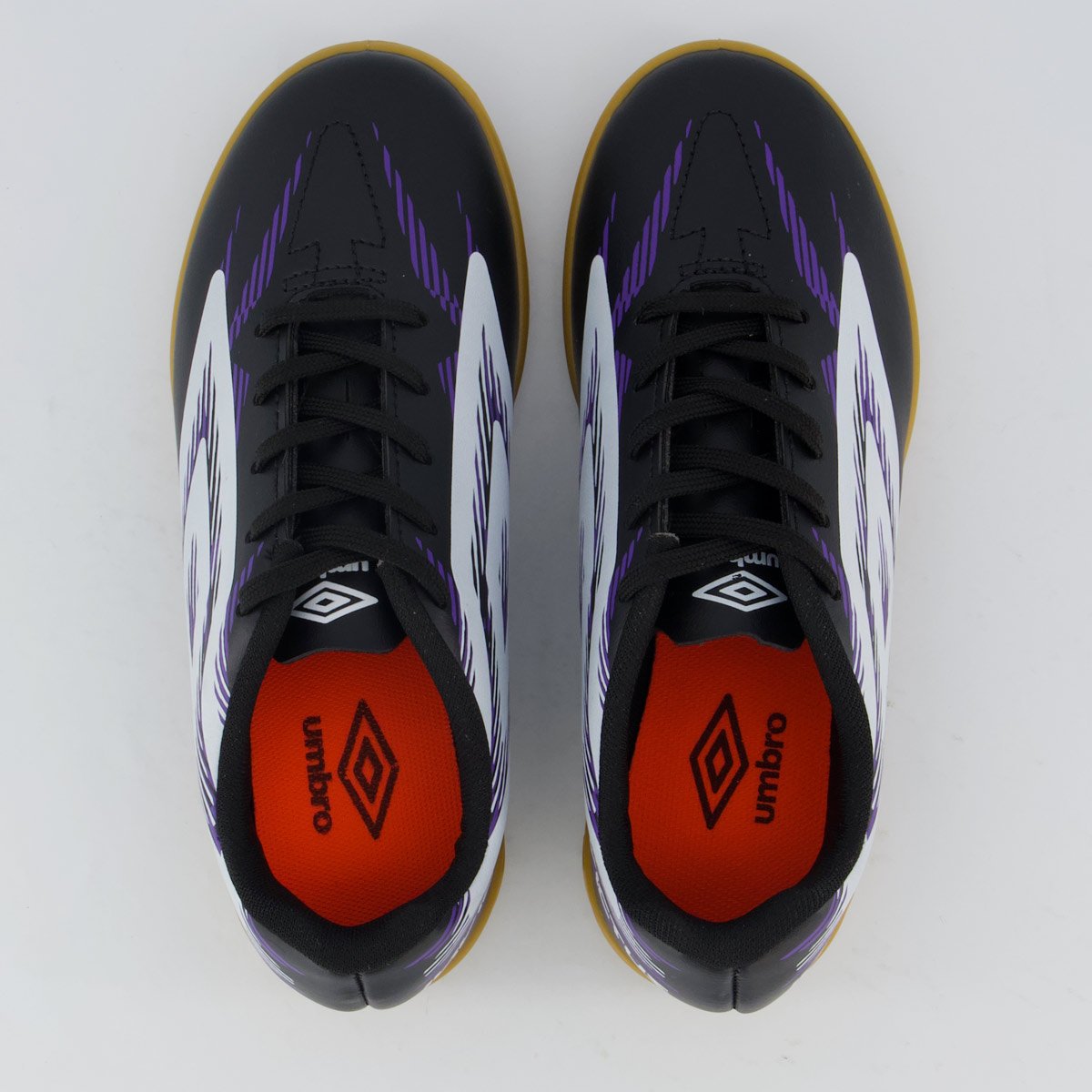 Chuteira Umbro Invictus Futsal Juvenil Preto e Roxo Preto 4