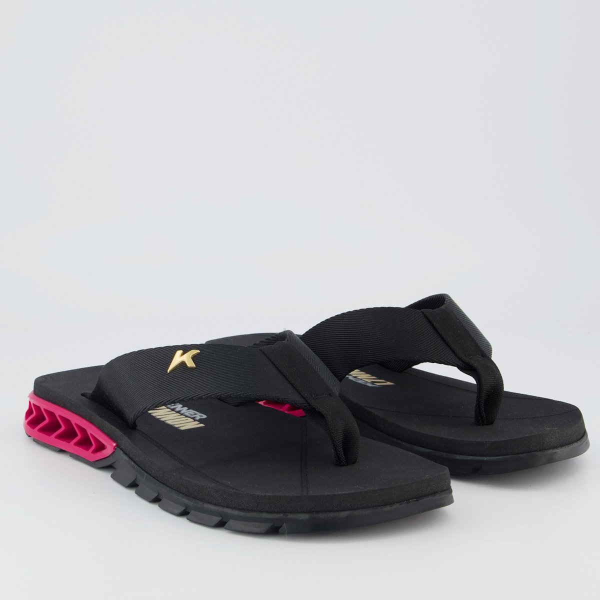 Chinelo Kenner Rakka L7nnon Preto e Rosa Preto/Rosa 3