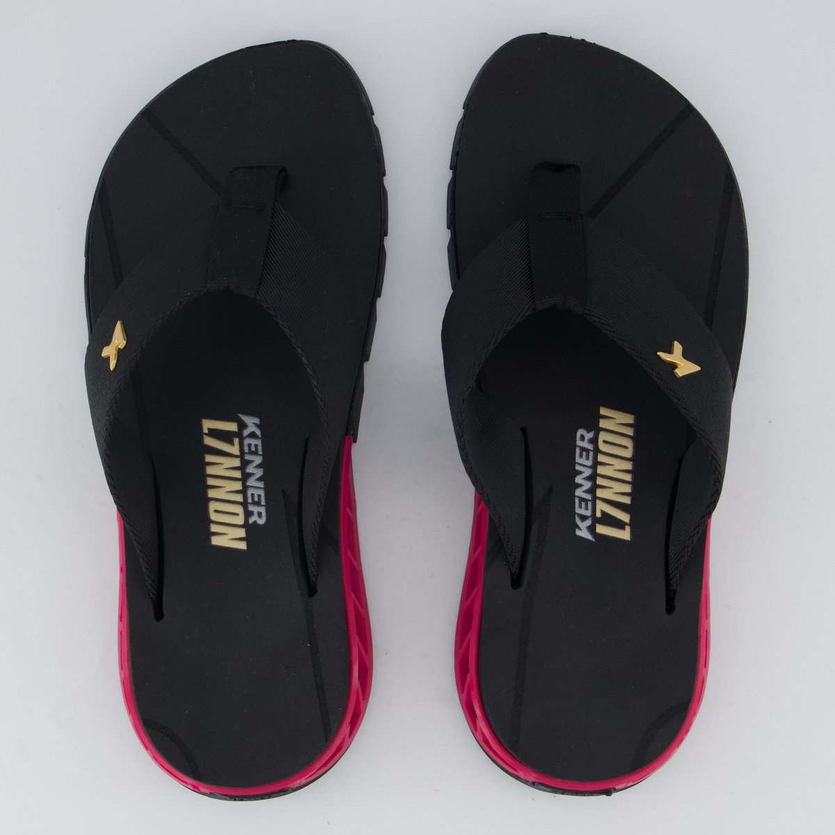 Chinelo Kenner Rakka L7nnon Preto e Rosa