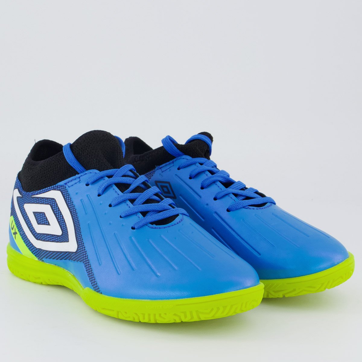 Chuteira Umbro Ux Futsal Juvenil Marinho e Verde Azul 2