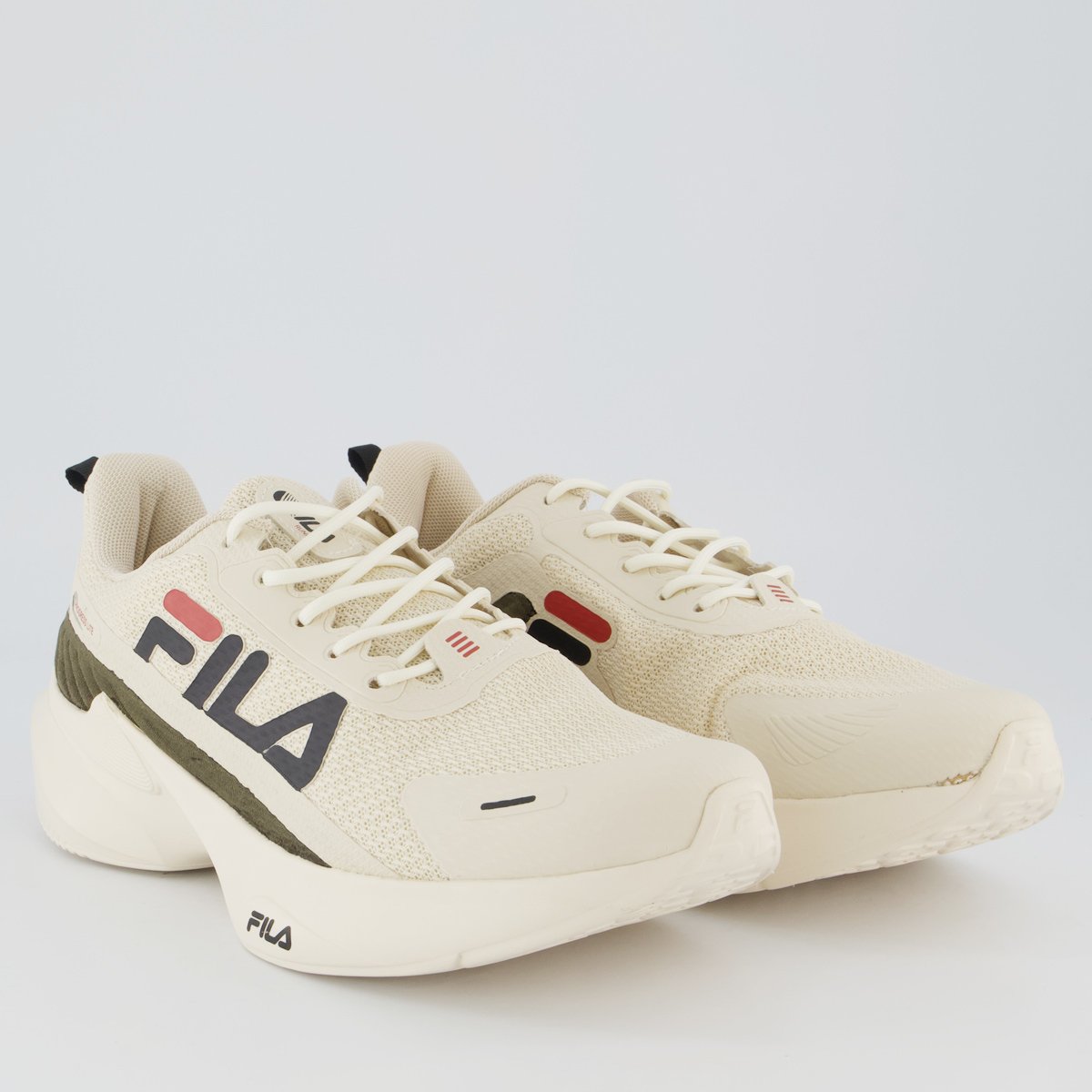 Tenis Fila Progress Lite Off-White e Verde Bege 2