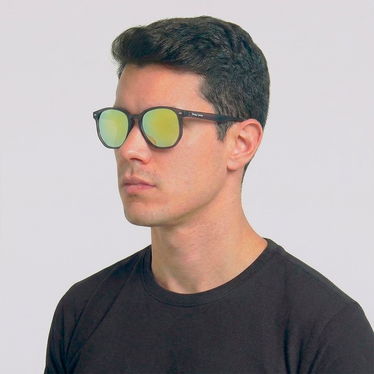 Óculos de Sol Hang Loose Laurent Preto e Amarelo Preto 4