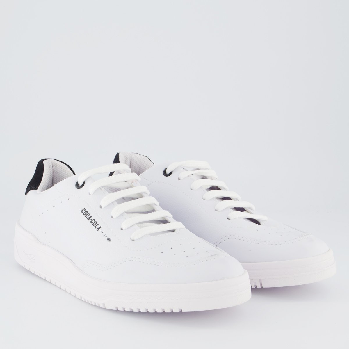 Tênis Coca Cola March Elegance Branco e Preto Branco 2