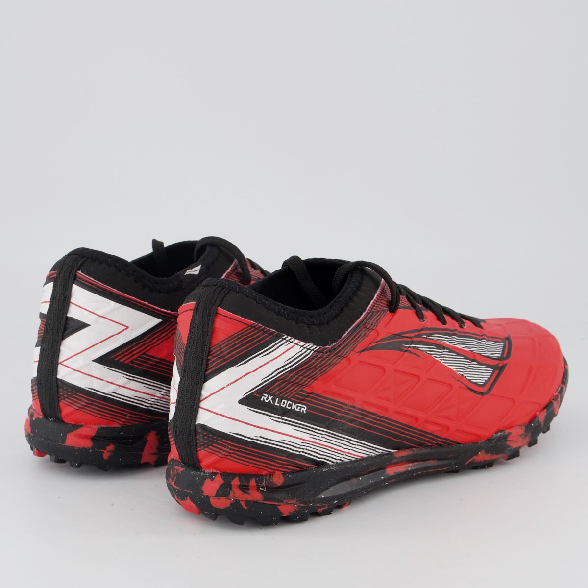 Chuteira Penalty RX Locker Y-5 Society Vermelha e Branca Vermelho 3