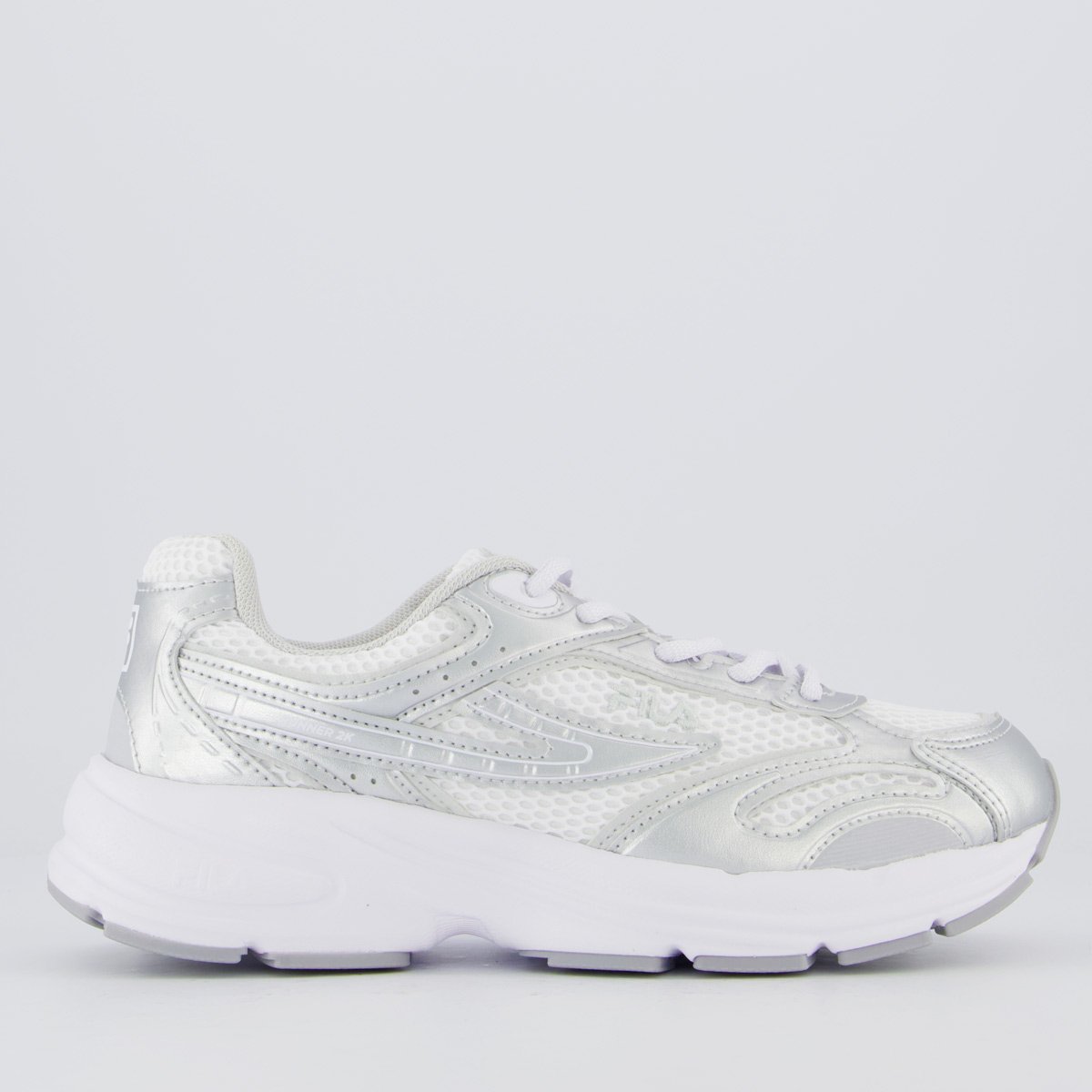 Tenis Fila Runner 2K Feminino Prata e Branco