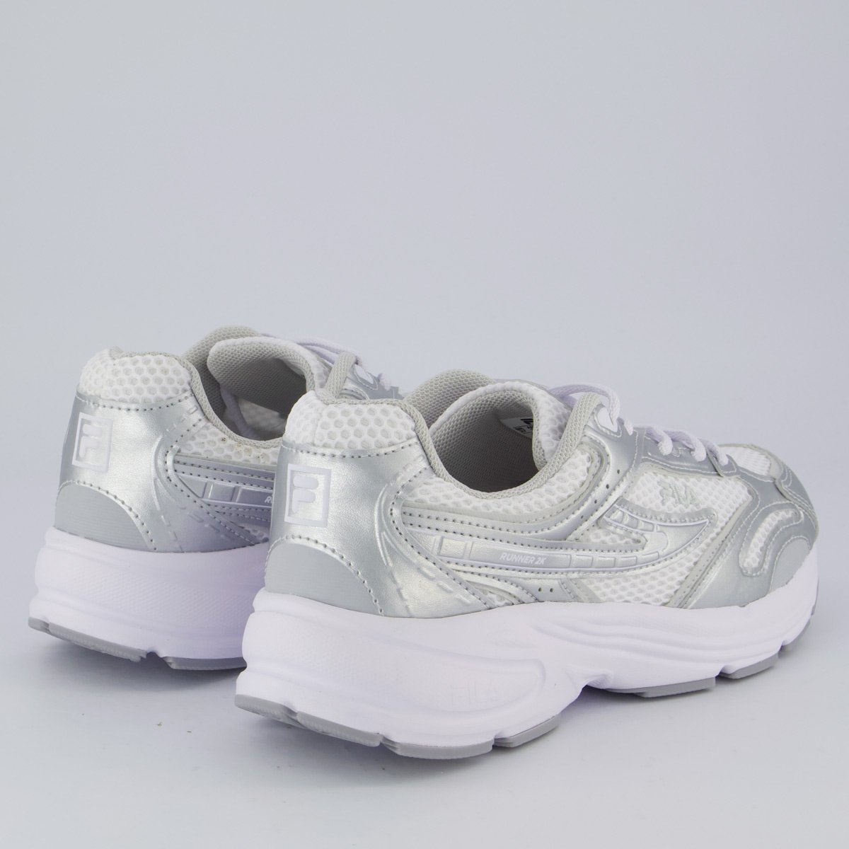 Tenis Fila Runner 2K Feminino Prata e Branco Prata 3