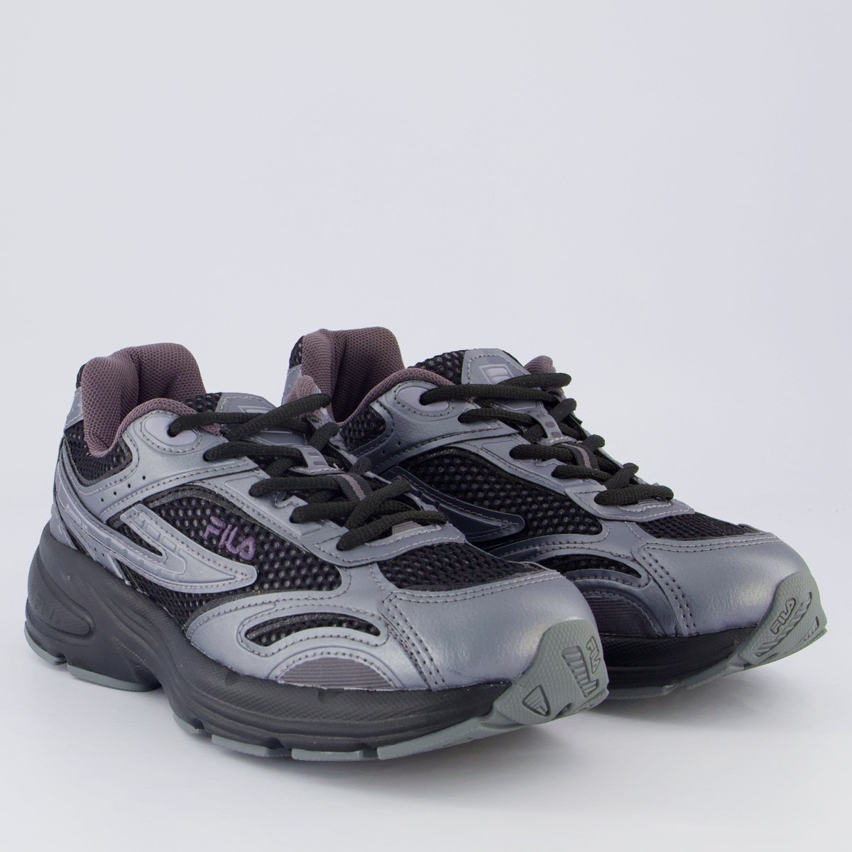 Tenis Fila Runner 2K Feminino Preto Preto/Prata 2