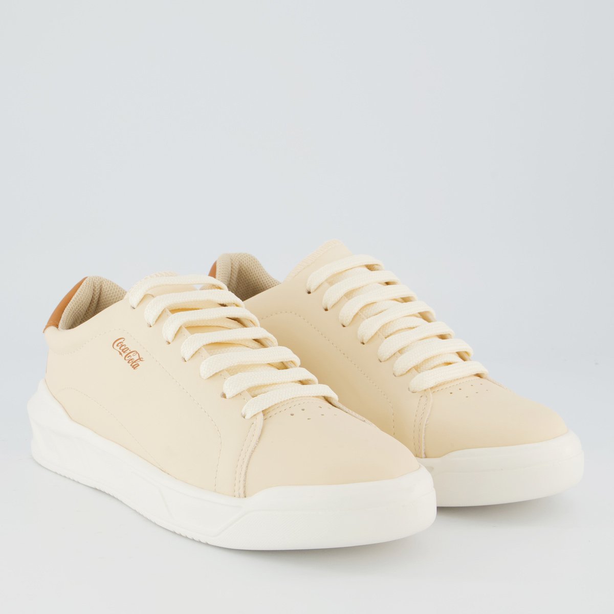 Tênis Coca Cola Lander Town Feminino Bege e Marrom Bege 2