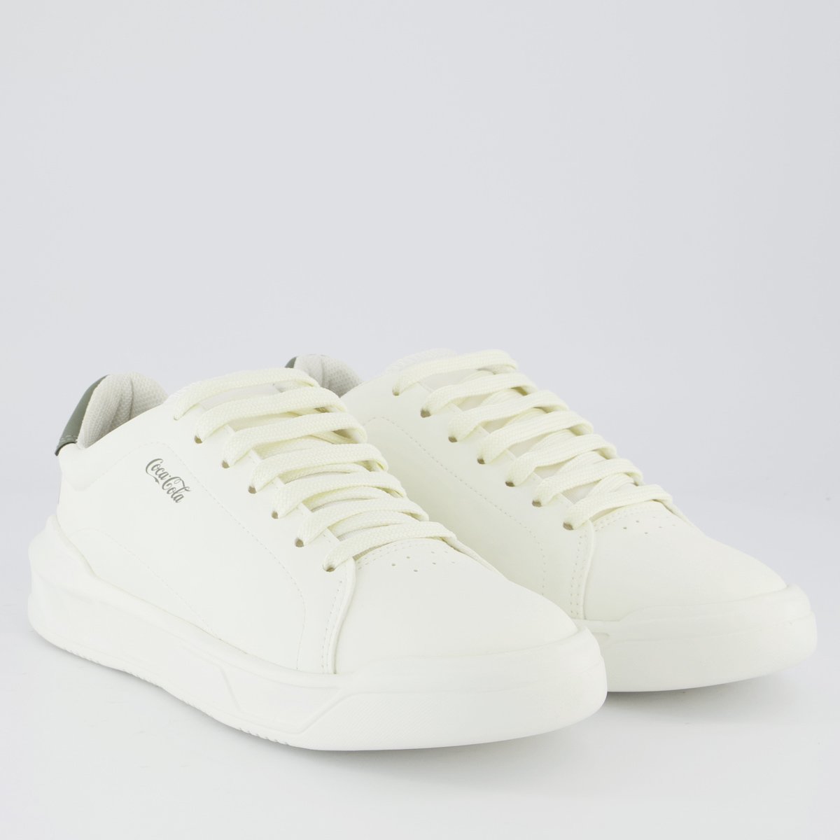 Tênis Coca Cola Lander Town Feminino Branco e Verde Branco 2