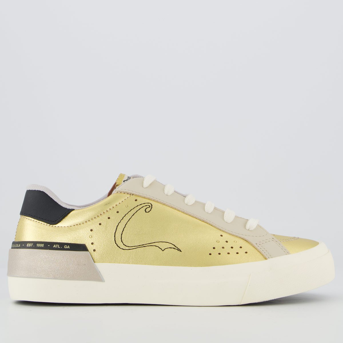 Tênis Coca Cola Lavine Feminino Dourado