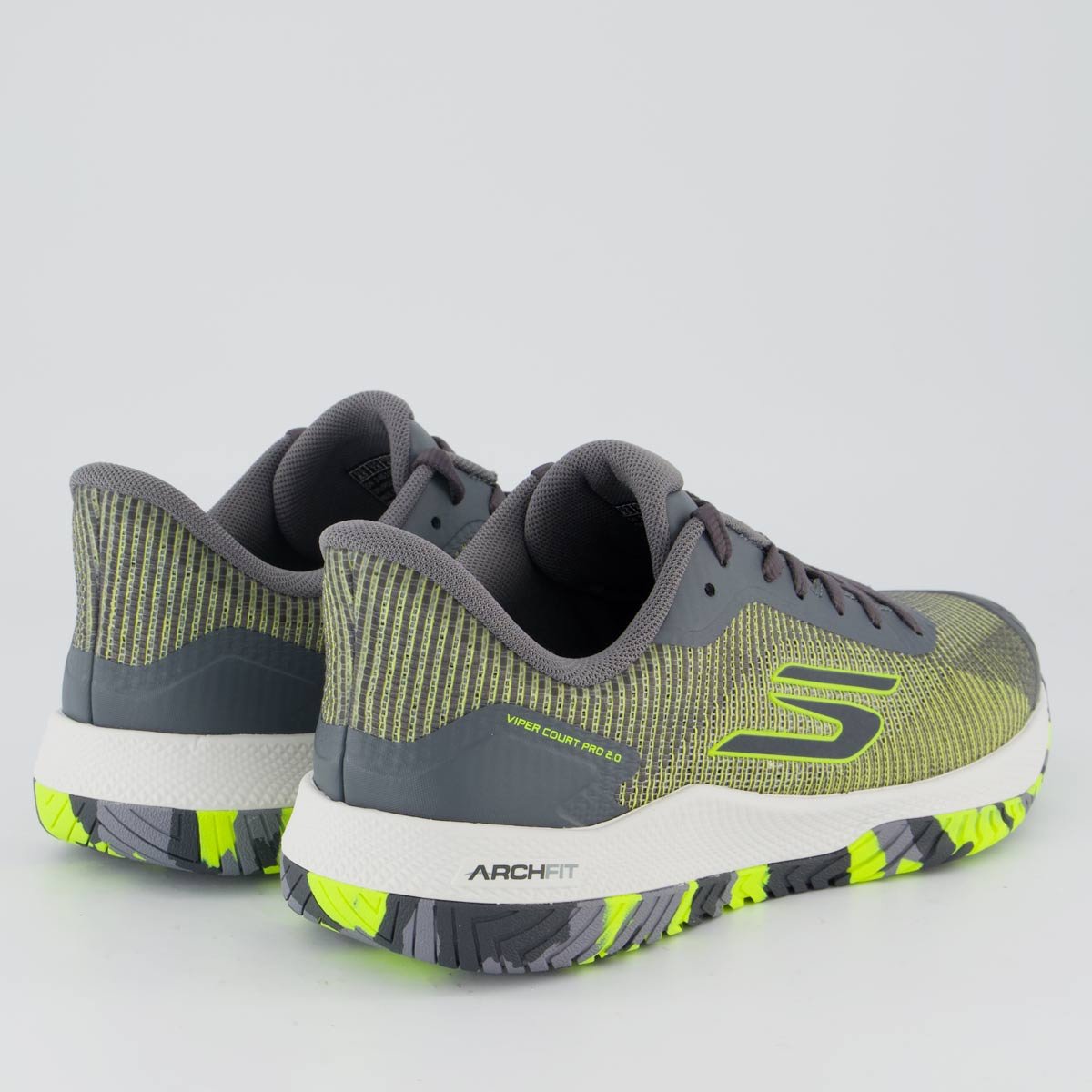Tênis Skechers Viper Court Pro 2.0 Cinza Cinza/Verde 3