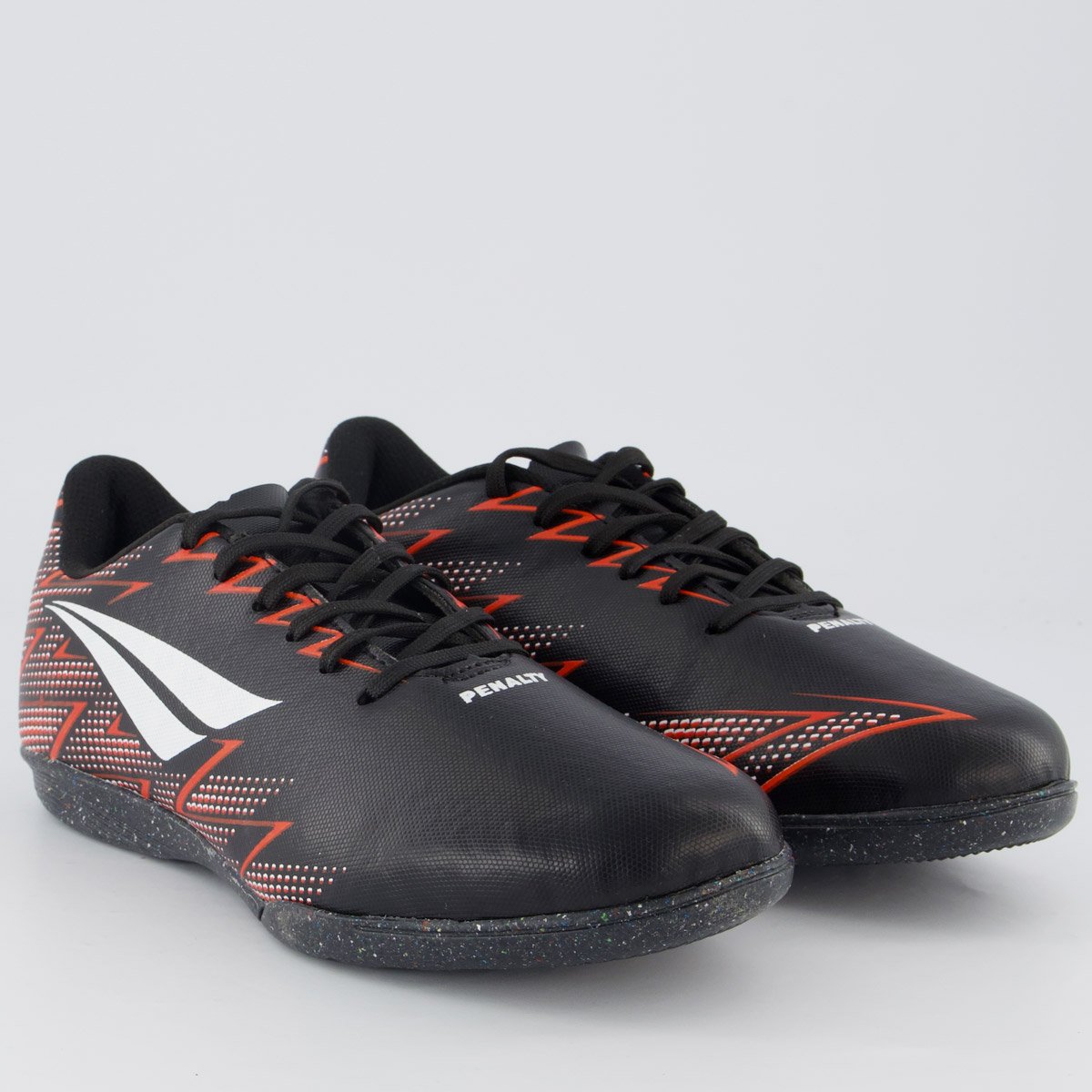 Chuteira Penalty Tornado Y-2 Futsal Preta e Branca Preto/Vermelho 2