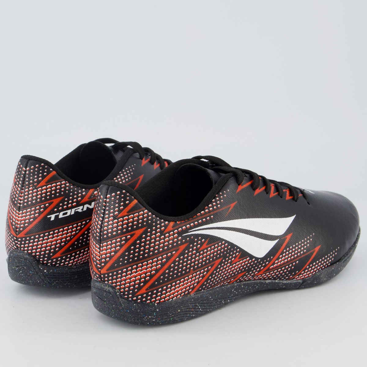 Chuteira Penalty Tornado Y-2 Futsal Preta e Branca Preto/Vermelho 3