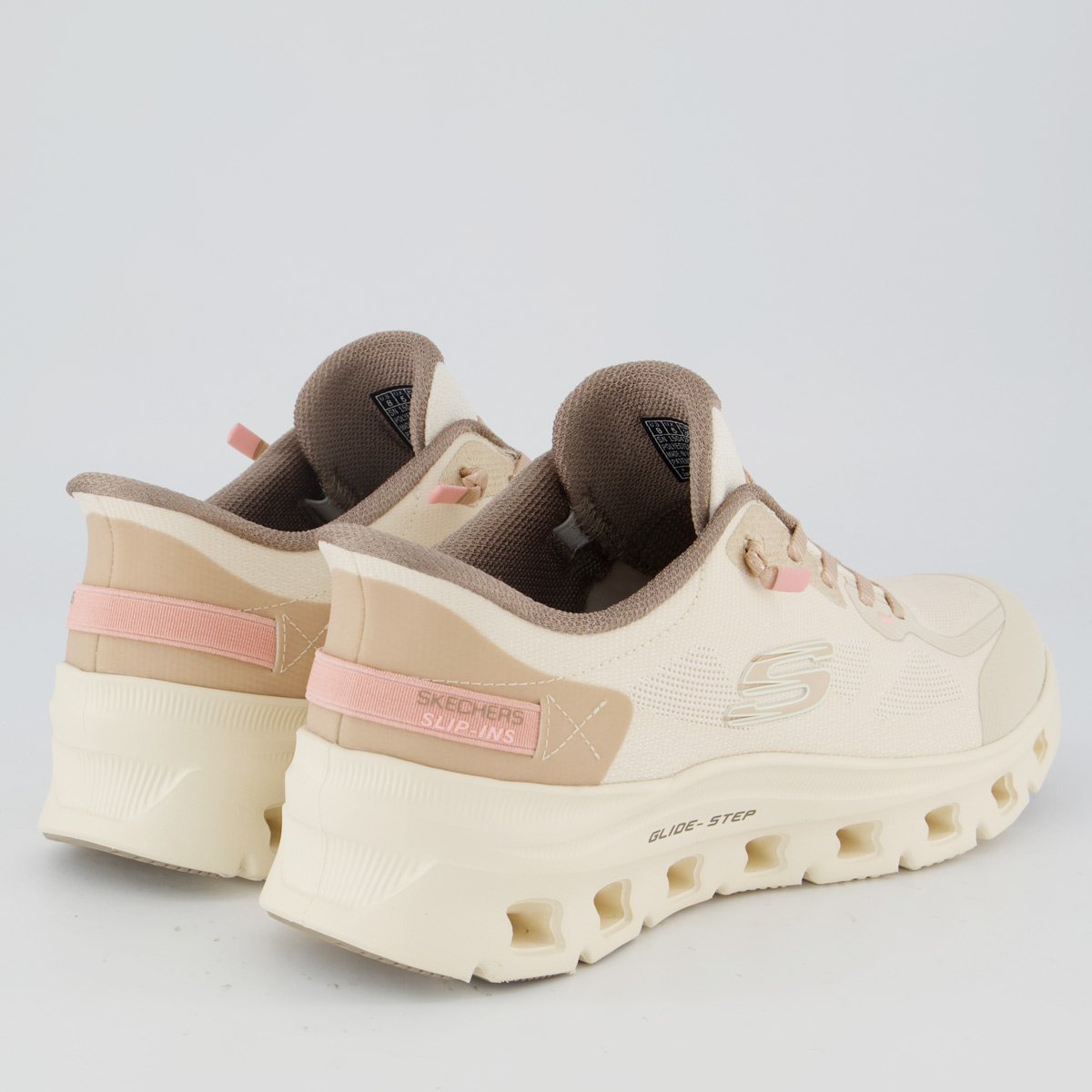 Tênis Skechers Glide-Step Motion Feminino Branco Bege 3
