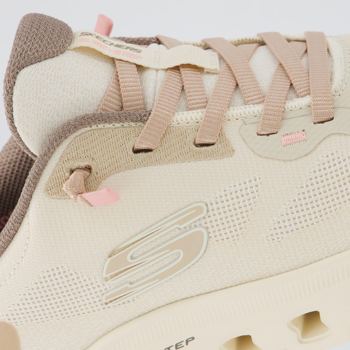 Tênis Skechers Glide-Step Motion Feminino Branco Bege 7