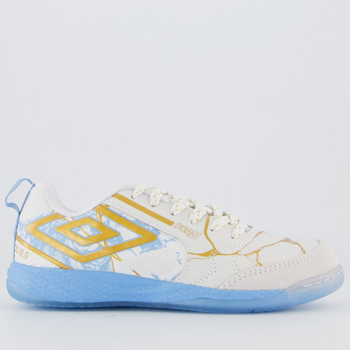 Chuteira Umbro Pro 5 Bump Kintsugi Futsal Feminina Branca