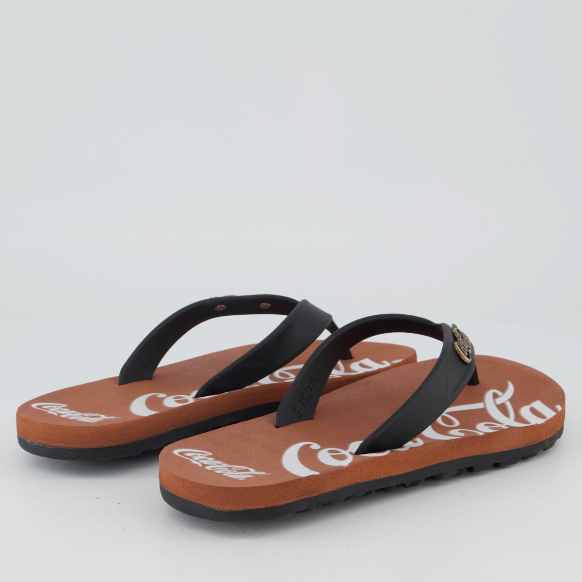 Chinelo Coca Cola Wave Jet Spencerian Marrom e Preto Preto 4