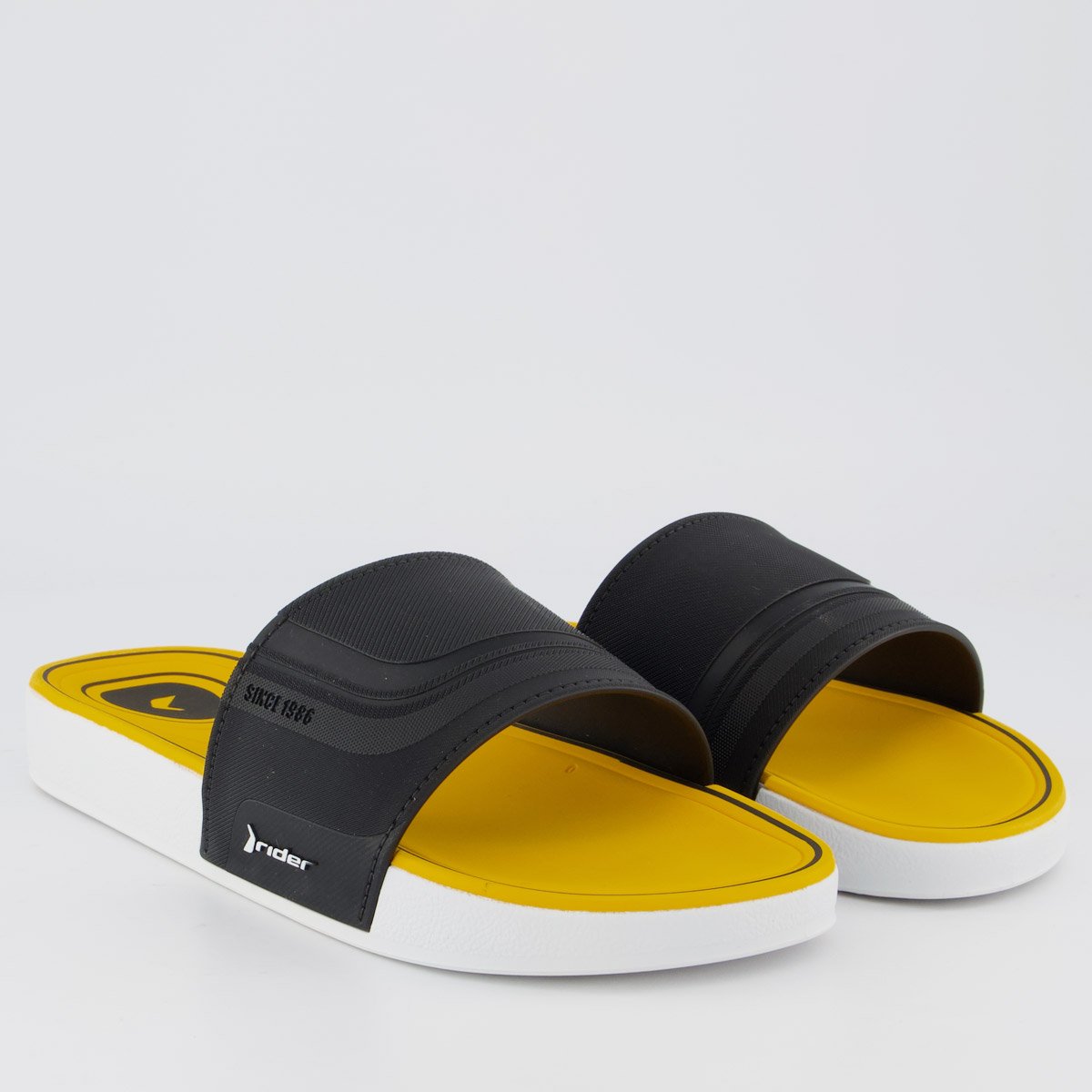 Chinelo Rider Slide Pulse Amarelo e Preto Preto 3