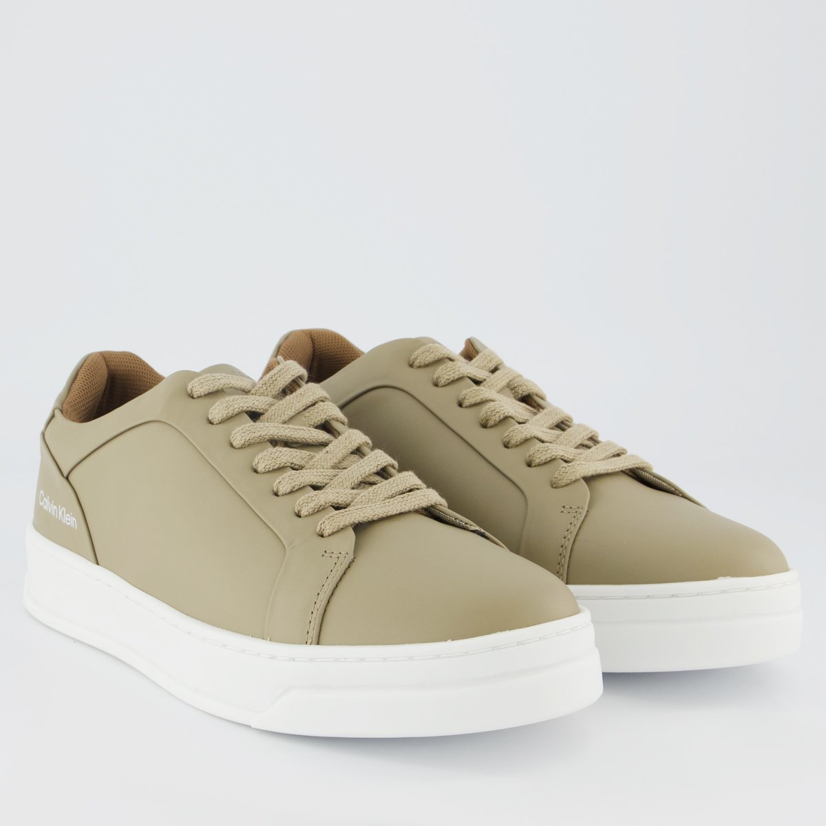 Tênis Calvin Klein Basic Bege e Branco Bege 2