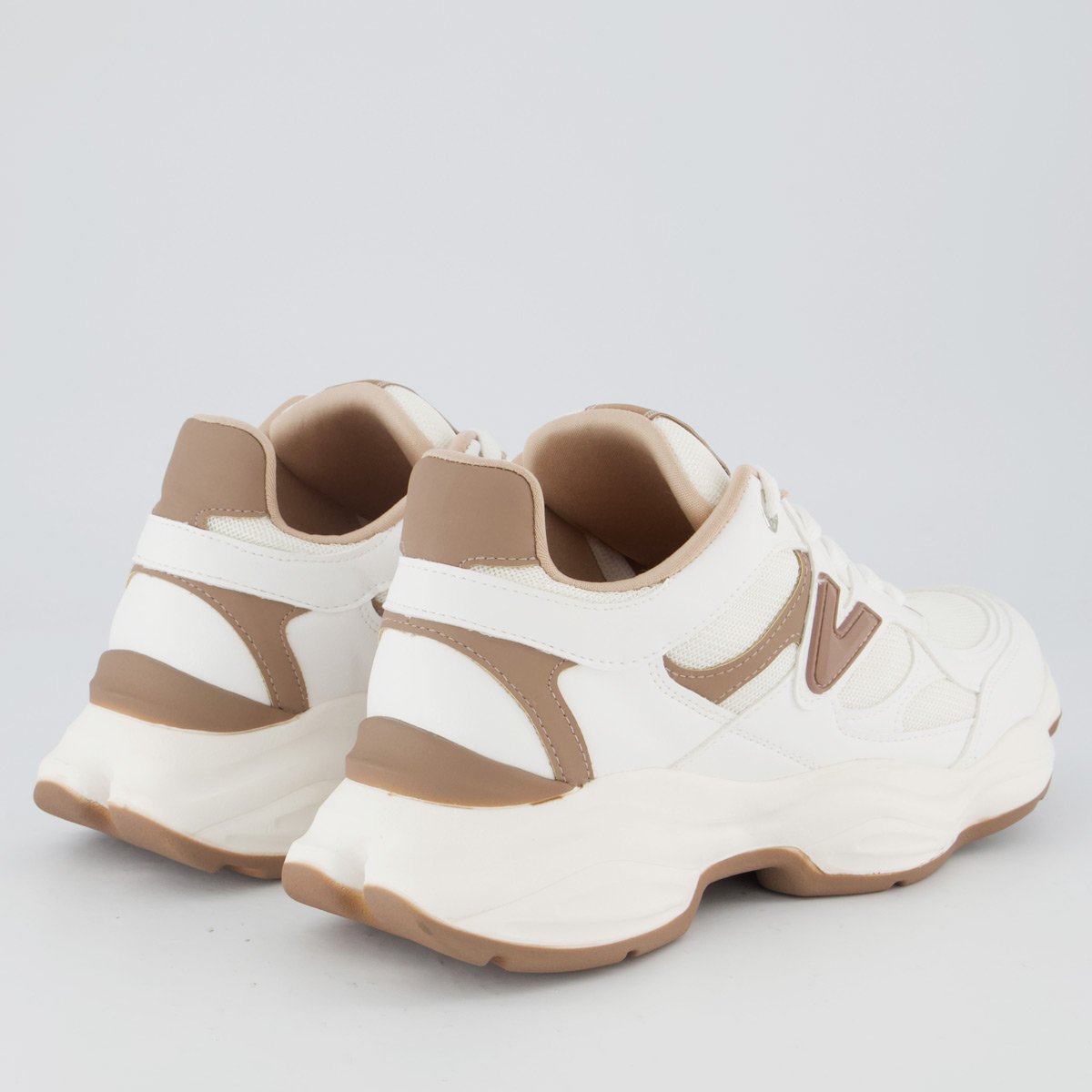 Tênis Via Marte V158 Feminino Branco e Bege Branco 3