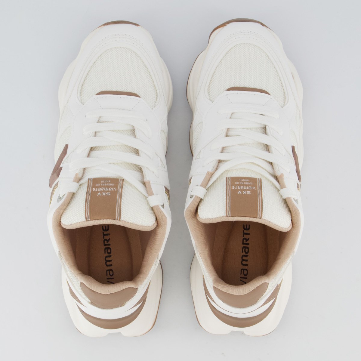 Tênis Via Marte V158 Feminino Branco e Bege Branco 4