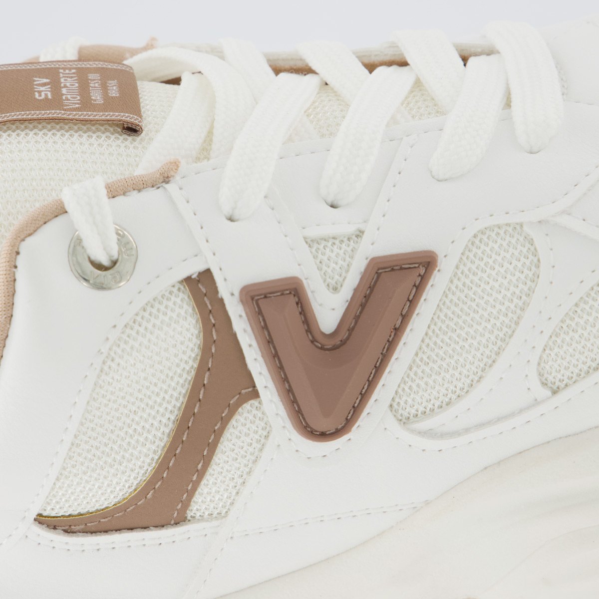 Tênis Via Marte V158 Feminino Branco e Bege Branco 7