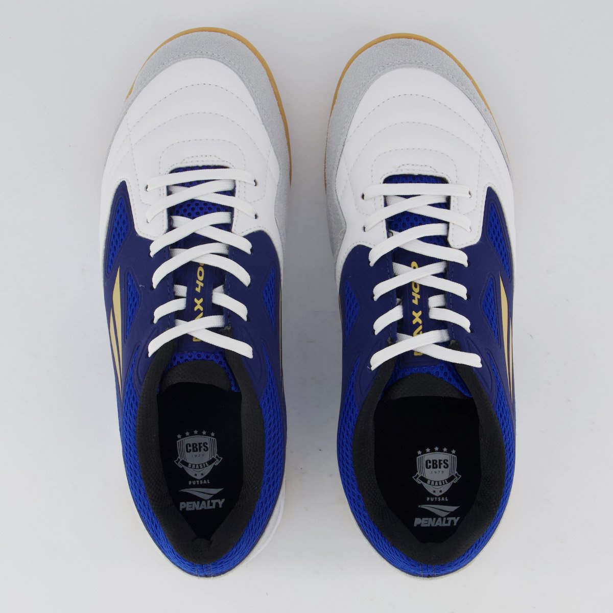 Chuteira Penalty Futsal Max 400 Y-1 Branca e Azul Azul/Branco 4