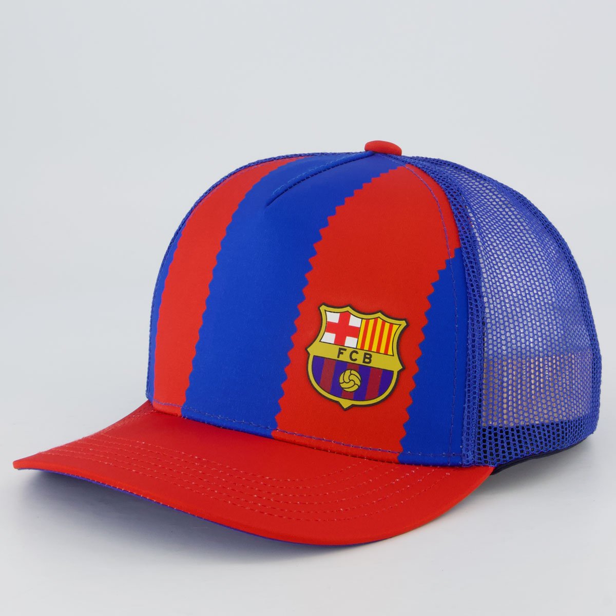 Boné Barcelona Trucker Americano Azul e Vermelho