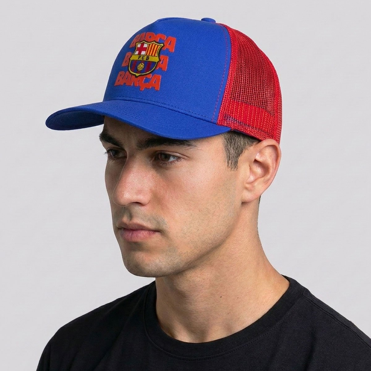 Boné Barcelona Trucker Americano Vermelho e Azul Vermelho/Azul 5