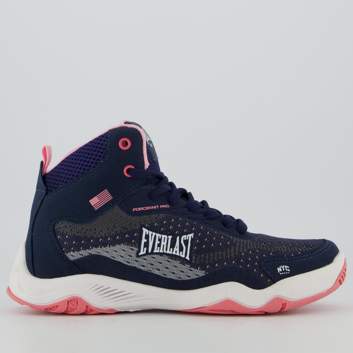 Tênis Everlast Forceknit Pro Feminino Azul Marinho e Rosa