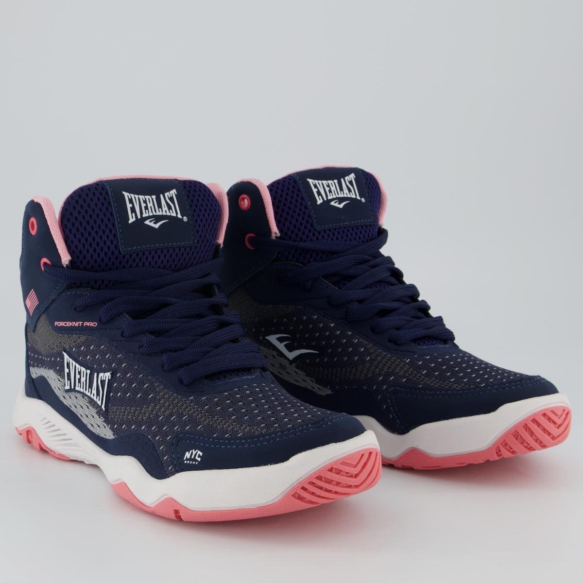 Tênis Everlast Forceknit Pro Feminino Azul Marinho e Rosa Azul Marinho 2