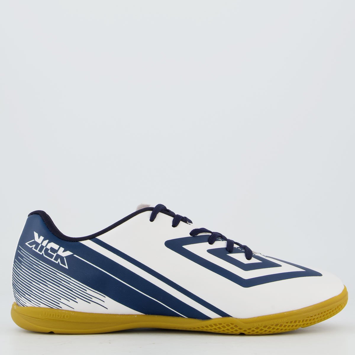 Chuteira Umbro Kick Futsal Branca e Marinho