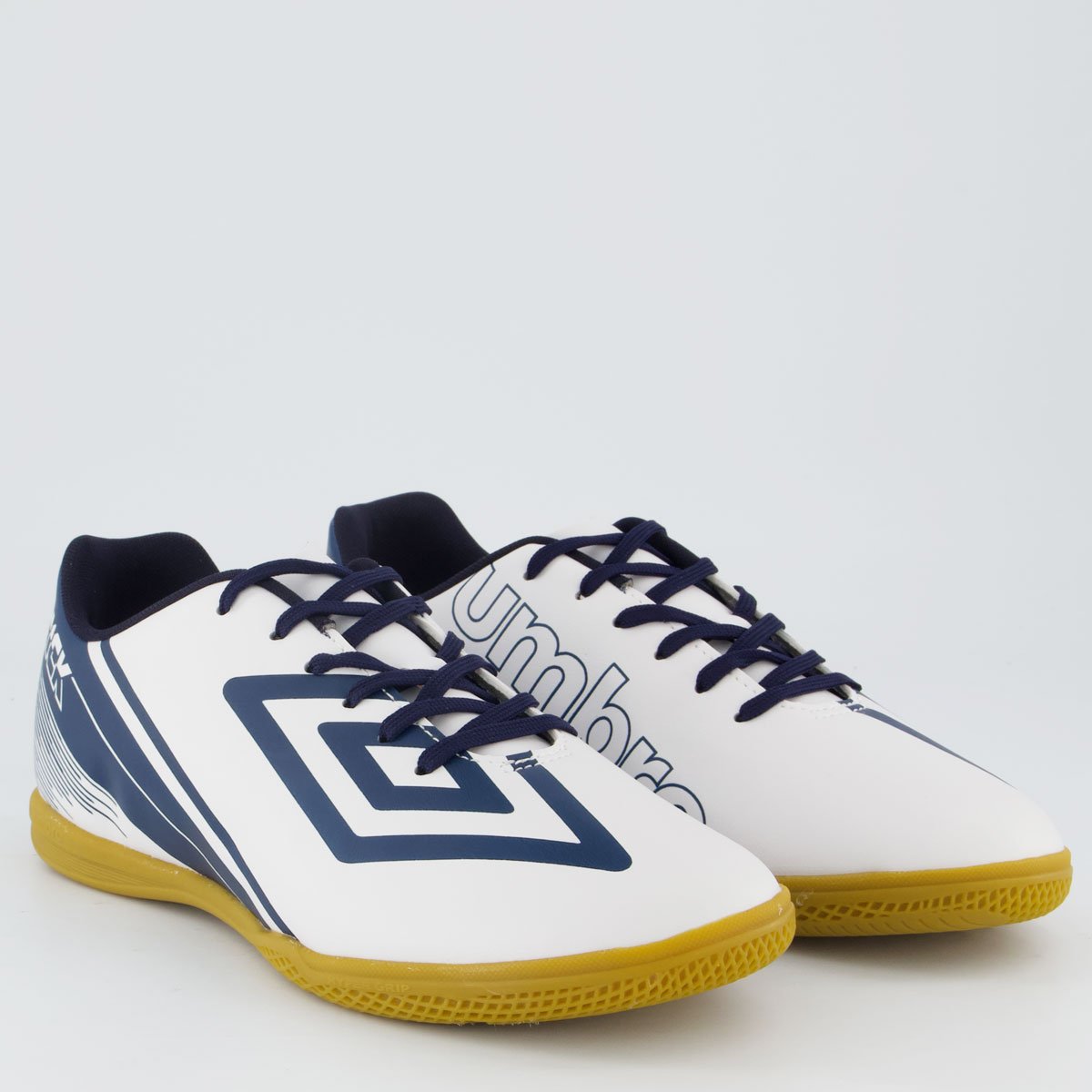 Chuteira Umbro Kick Futsal Branca e Marinho Branco/Azul 2