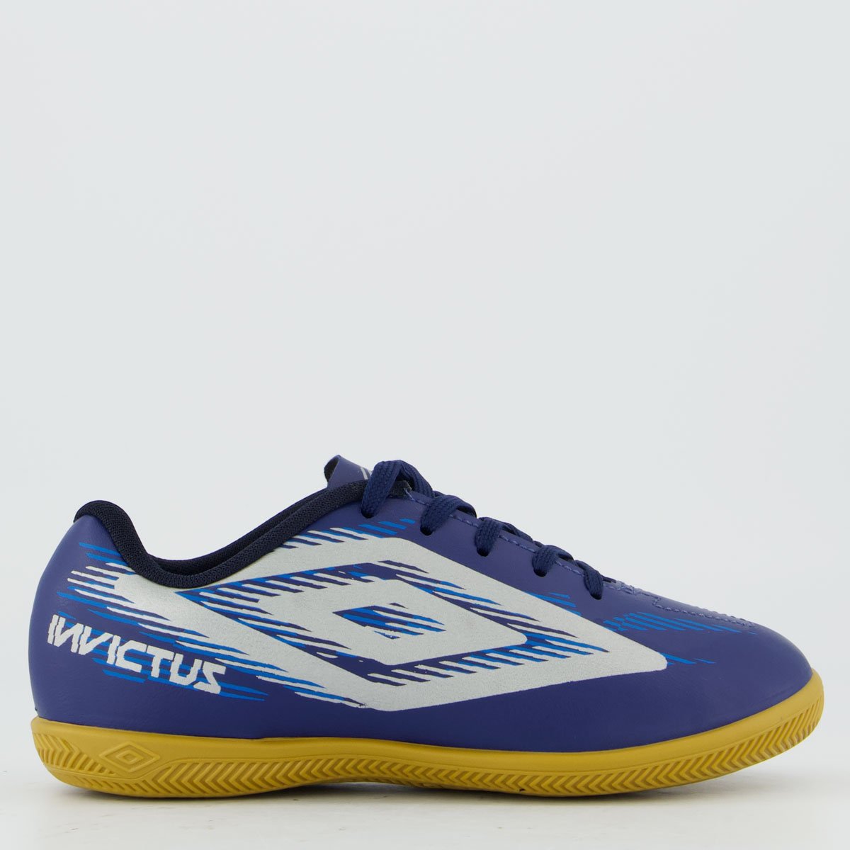 Chuteira Umbro Invictus Futsal Juvenil Azul Marinho e Cinza