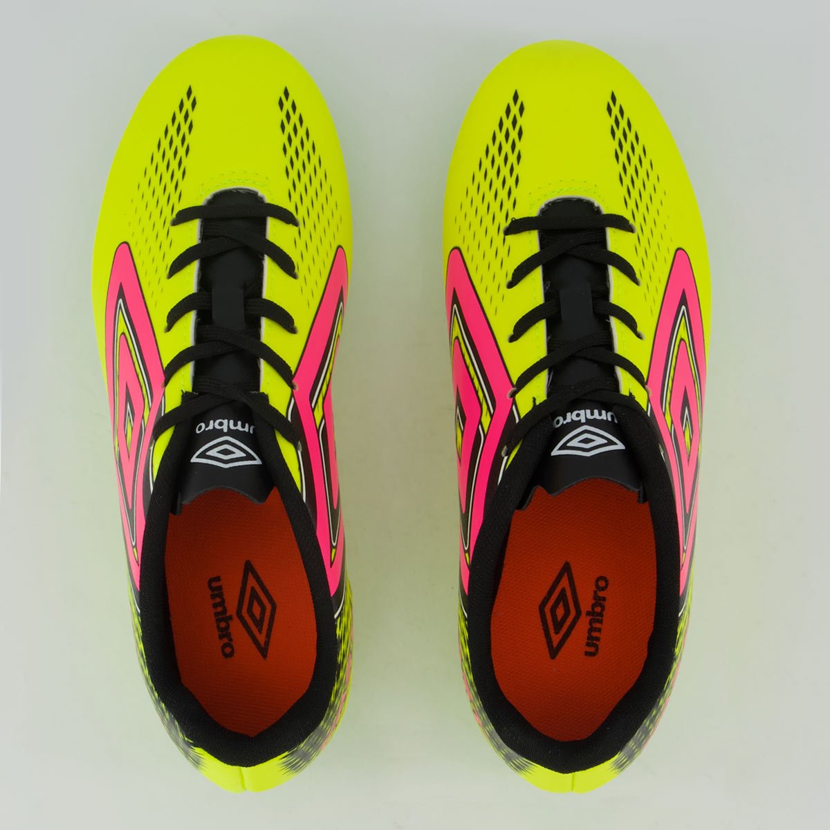 Chuteira umbro Fast II Campo Juvenil Amarela e Rosa Amarelo/Rosa 4