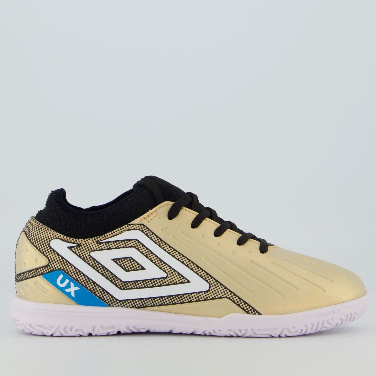 Chuteira Umbro Ux Futsal Juvenil Dourada e Preta