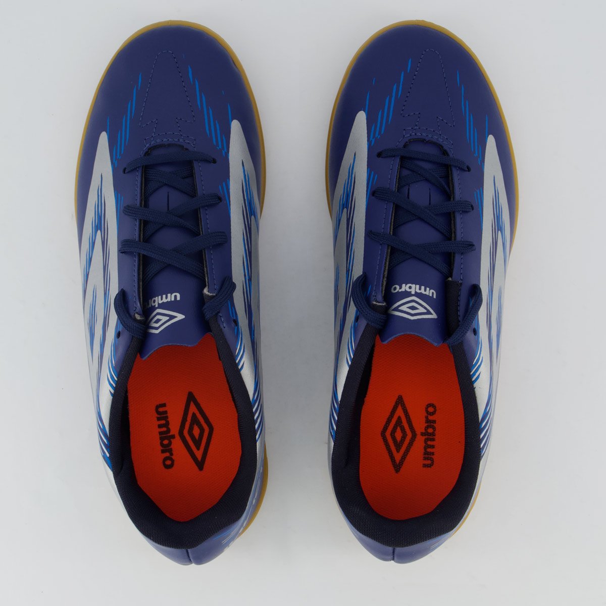 Chuteira Umbro Invictus Futsal Cinza Azul 4