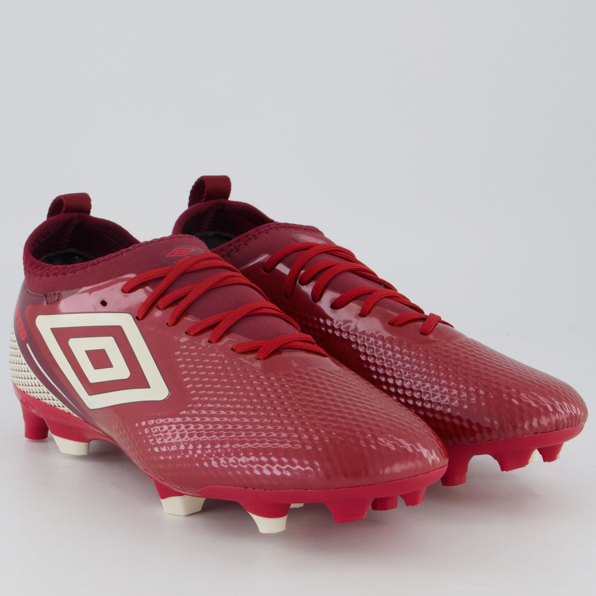 Chuteira Umbro Top Speed Club Campo Vinho e Branca Vinho 2