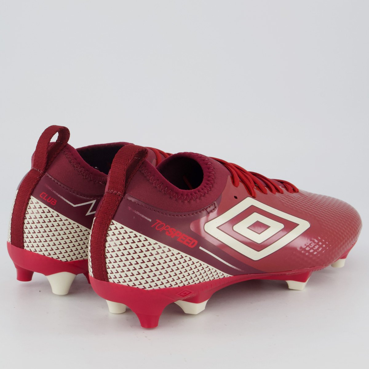 Chuteira Umbro Top Speed Club Campo Vinho e Branca Vinho 3