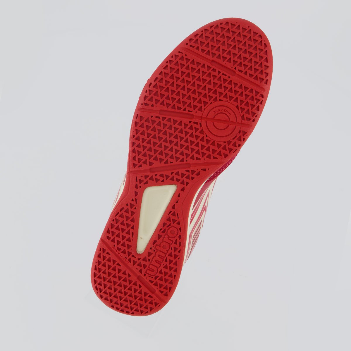 Chuteira Umbro Pro 5 Bump Club Futsal Branca e Vermelha Vermelho 5