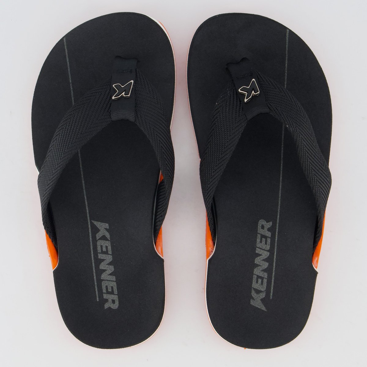 Chinelo Kenner NK6 Preto e Laranja infantil