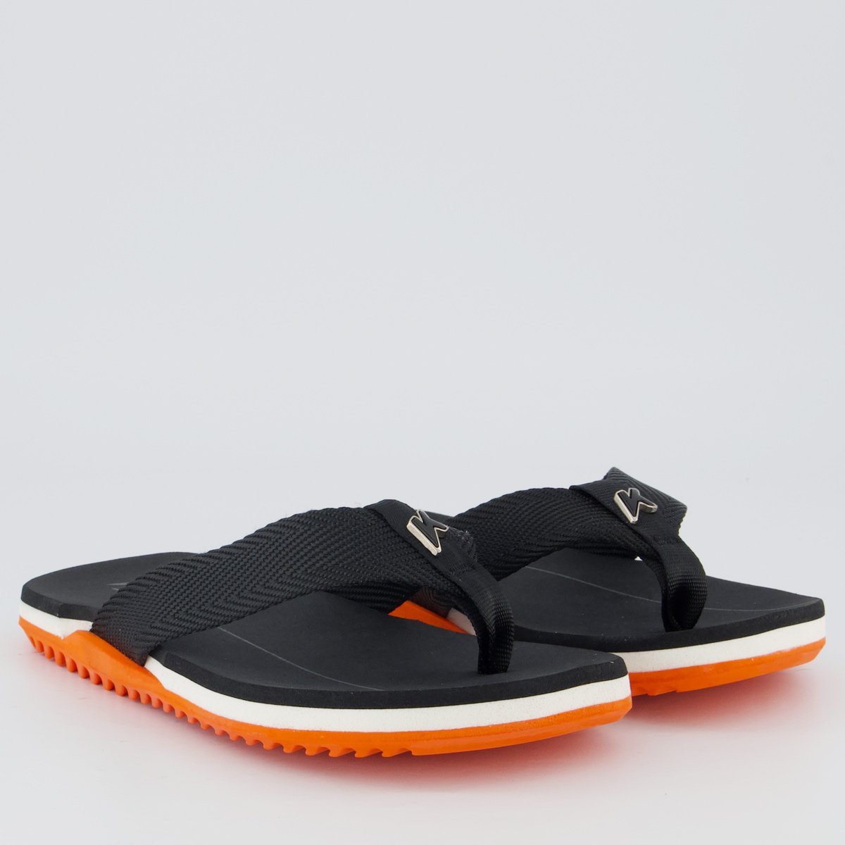 Chinelo Kenner NK6 Preto e Laranja infantil Preto 3