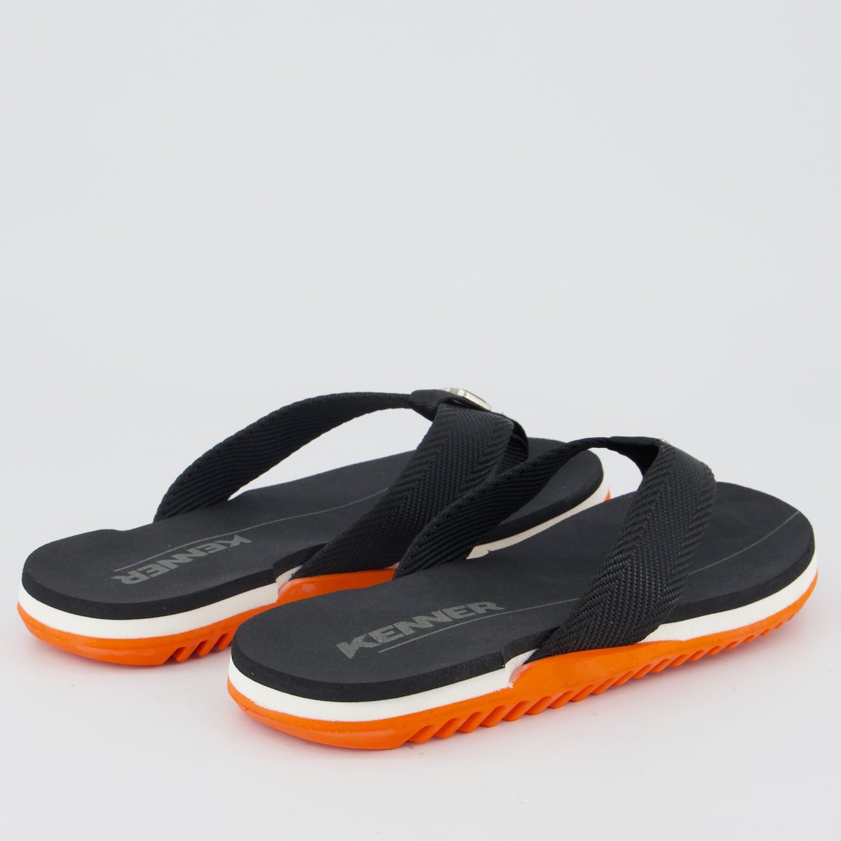 Chinelo Kenner NK6 Preto e Laranja infantil Preto 4