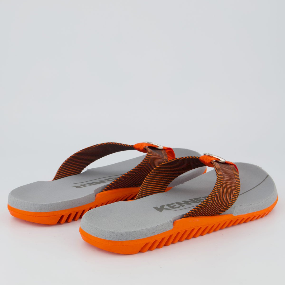 Chinelo Kenner NK6 Cinza e Laranja Cinza/Laranja 4