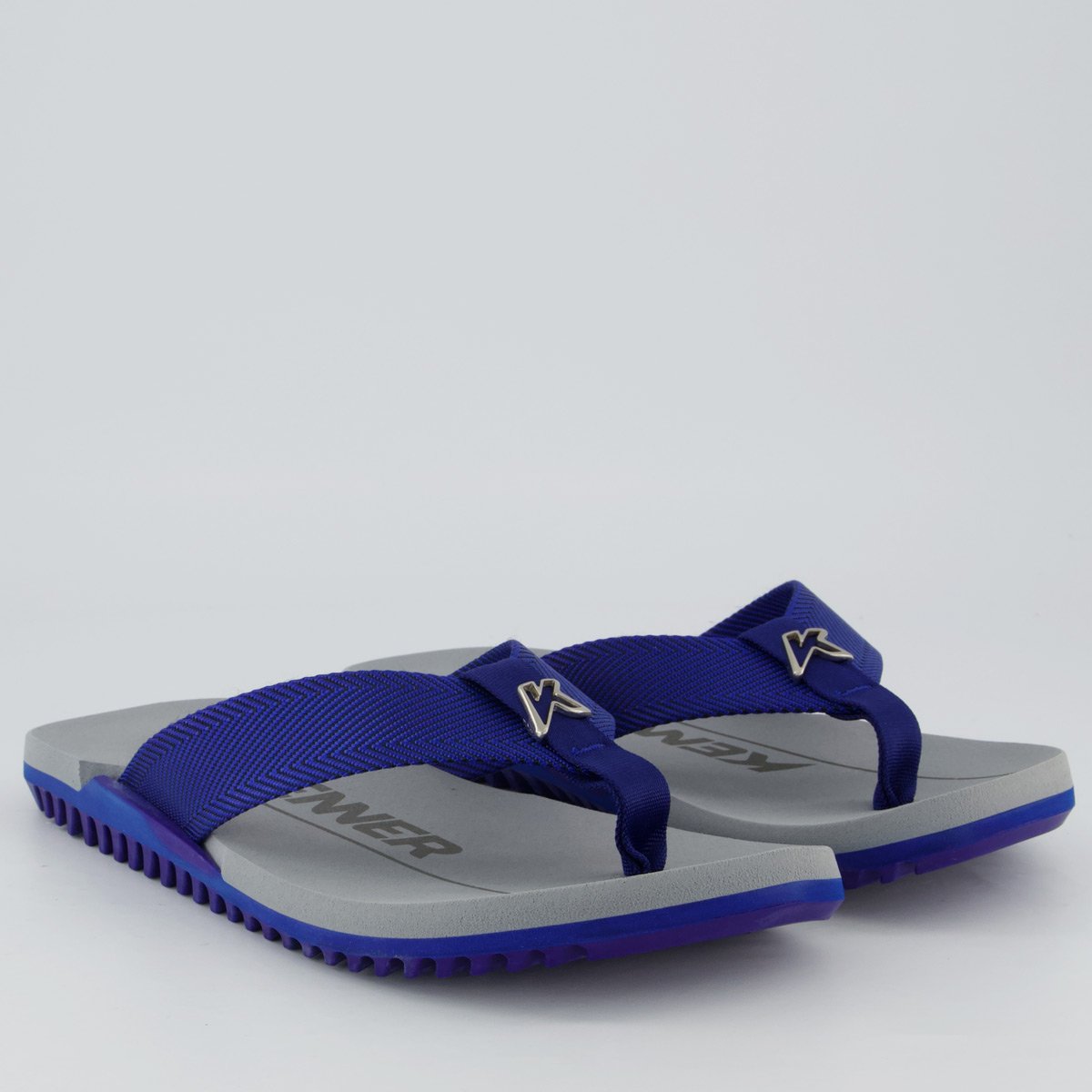 Chinelo Kenner NK6 Cinza e Azul Cinza/Azul 3