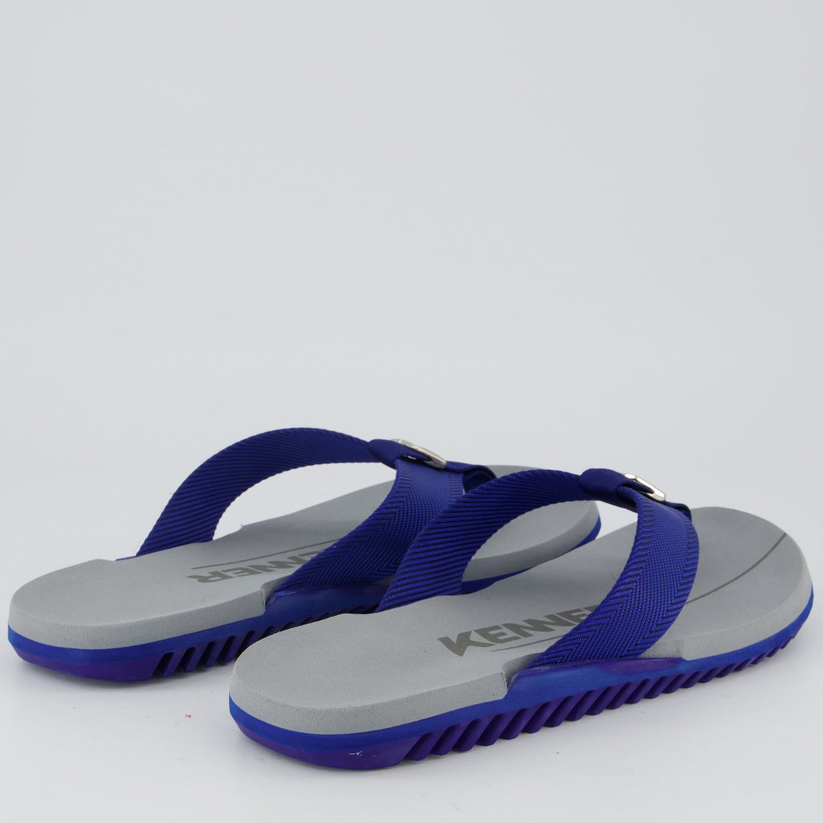 Chinelo Kenner NK6 Cinza e Azul Cinza/Azul 4