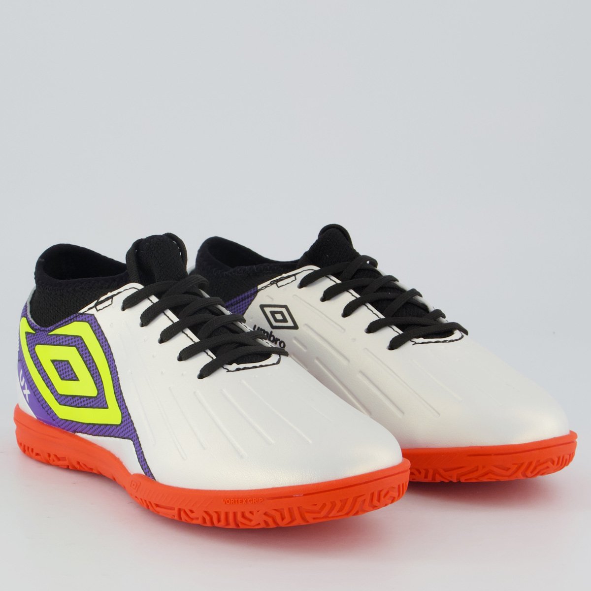 Chuteira Umbro Ux Futsal Juvenil Branca e Preta Branco 2