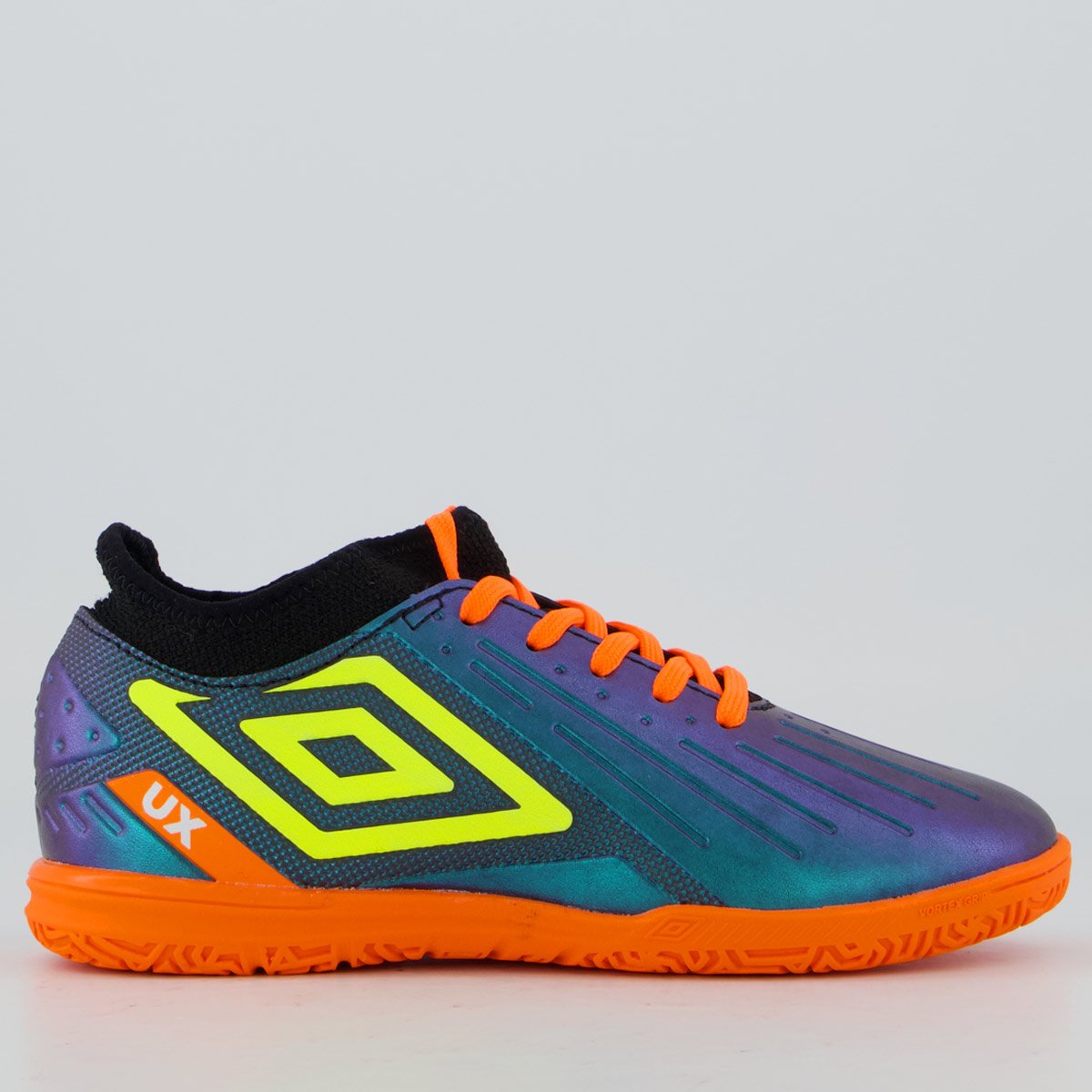 Chuteira Umbro Ux Futsal Juvenil Marinho e Laranja