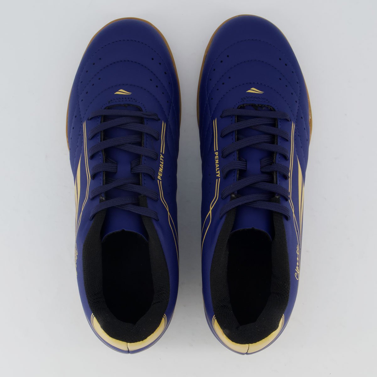 Chuteira Penalty Classic Y-1 Futsal Marinho e Dourado Azul 4